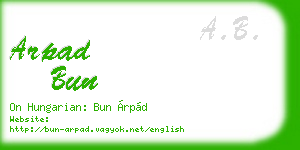 arpad bun business card