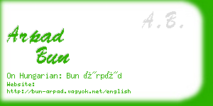 arpad bun business card